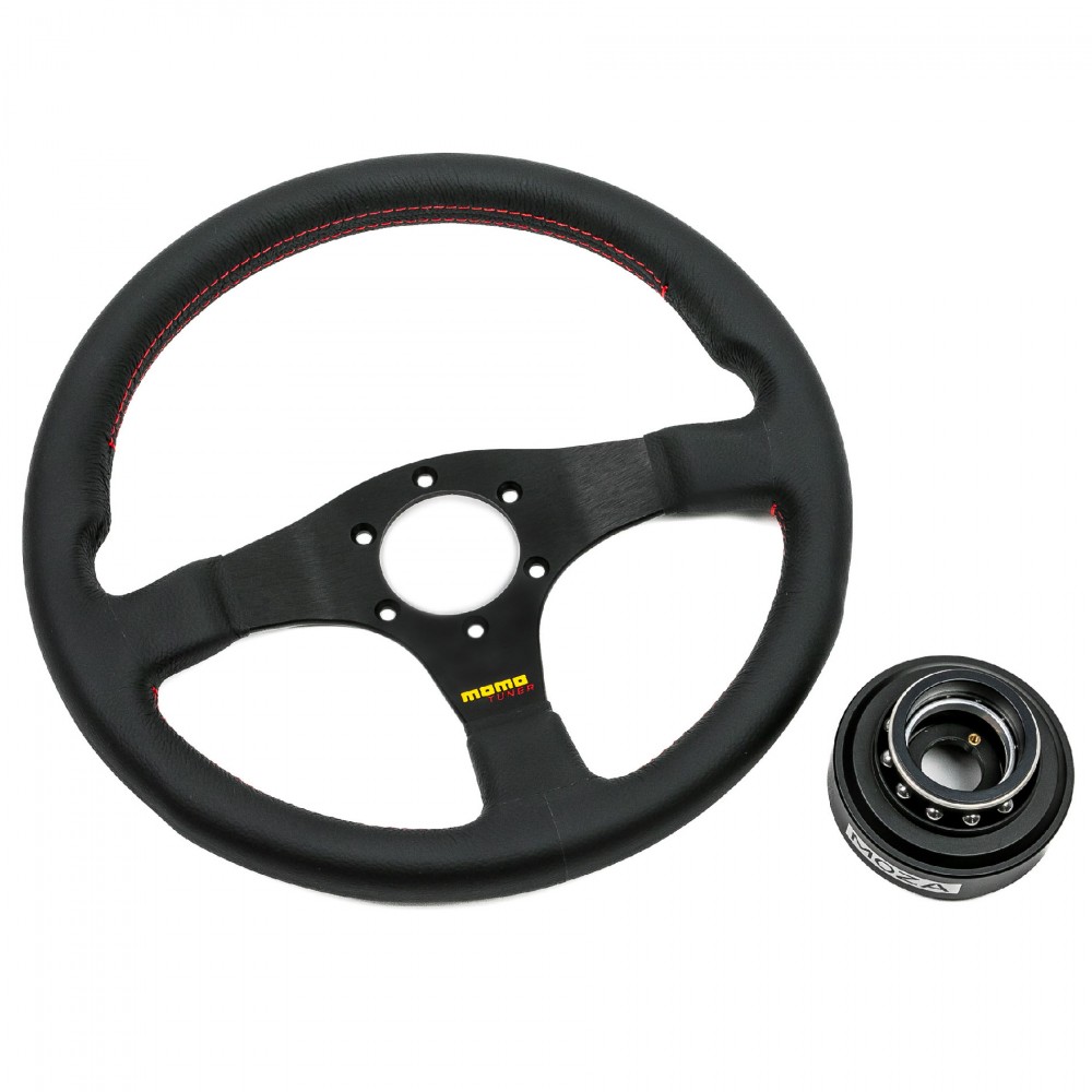 RSeat Europe SimracingBundle Momo Tuner Leather Steering Wheel